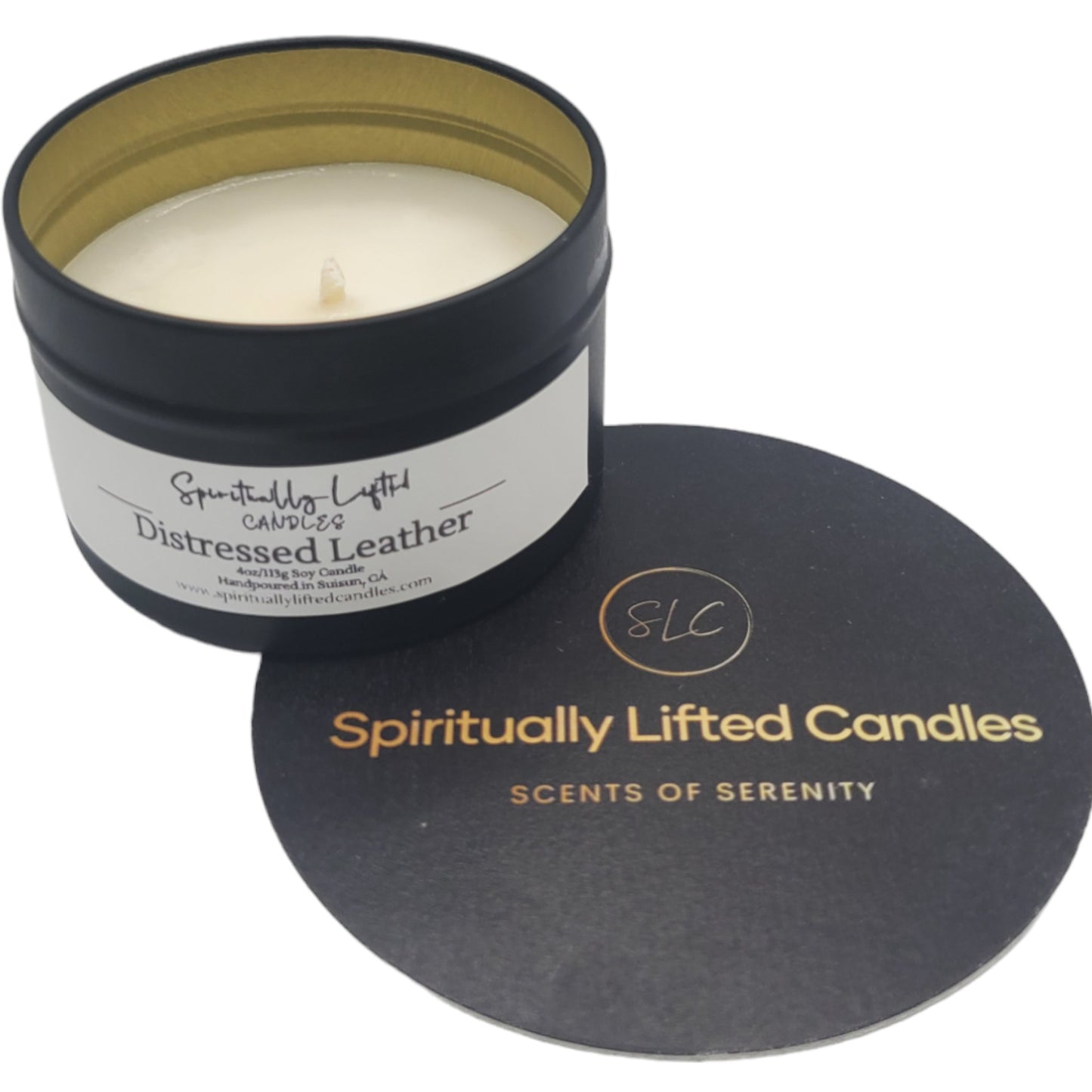 Distressed Leather Soy Candle