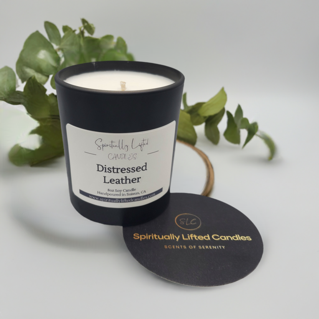 Distressed Leather Soy Candle