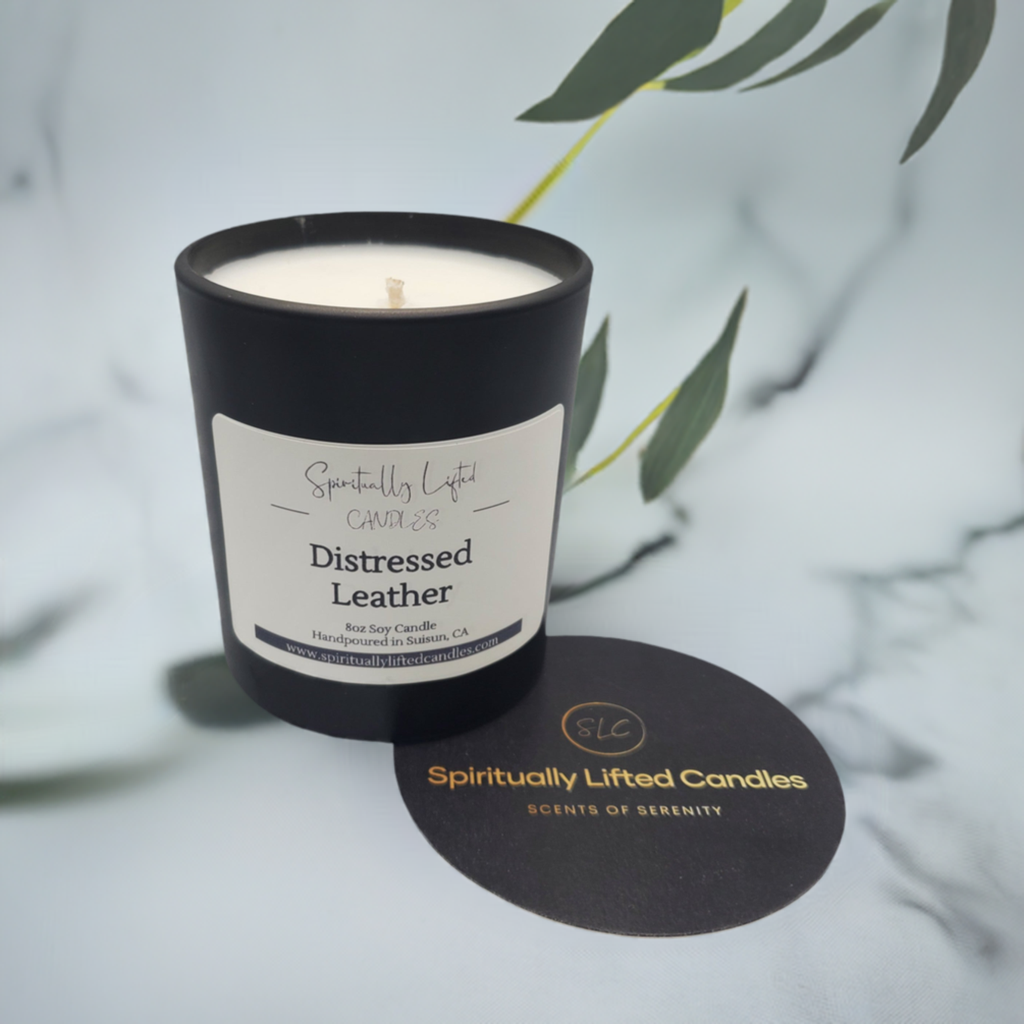 Distressed Leather Soy Candle